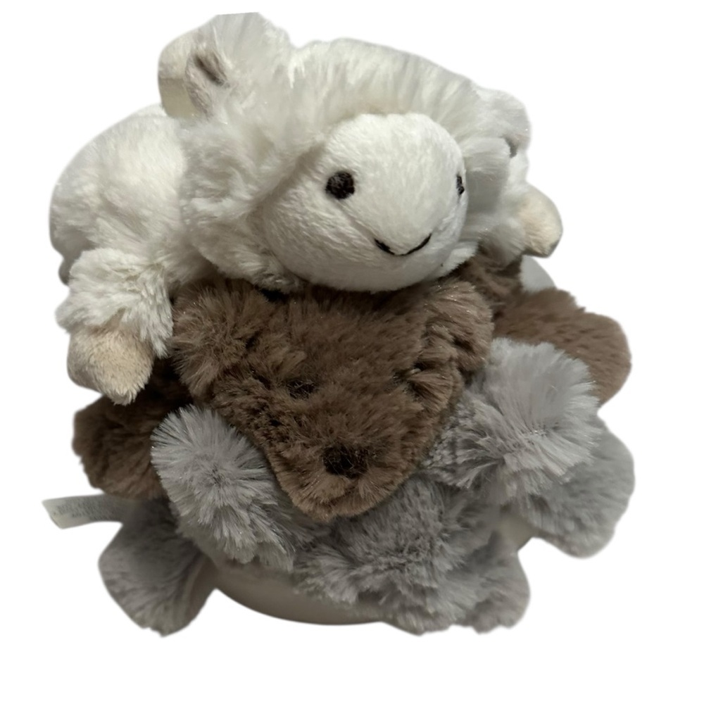 Pottery Barn Kids plush critter animal ring stacking soft baby toy